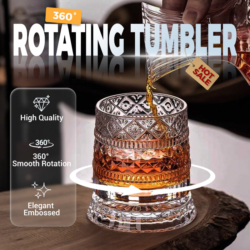 WhiskeyFlow – Kristall-Bourbon-Degustationsglas mit Drehfunktion