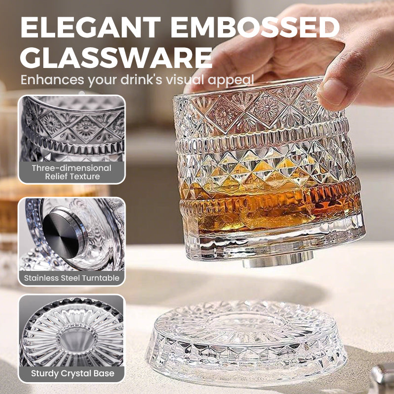 WhiskeyFlow – Kristall-Bourbon-Degustationsglas mit Drehfunktion