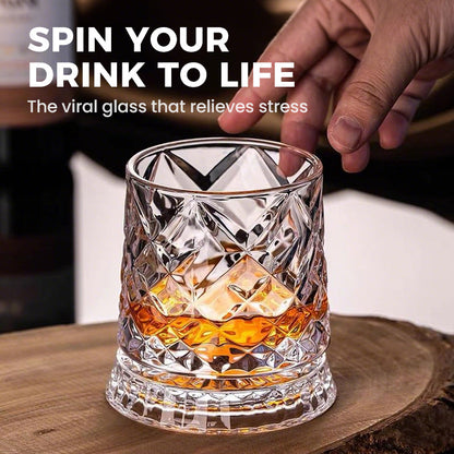 WhiskeyFlow – Kristall-Bourbon-Degustationsglas mit Drehfunktion