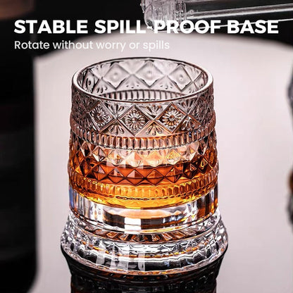 WhiskeyFlow – Kristall-Bourbon-Degustationsglas mit Drehfunktion