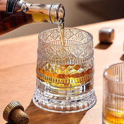 WhiskeyFlow – Kristall-Bourbon-Degustationsglas mit Drehfunktion