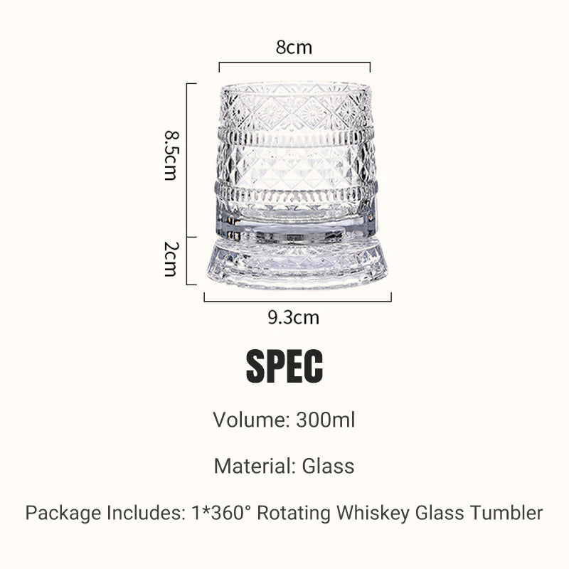 WhiskeyFlow – Kristall-Bourbon-Degustationsglas mit Drehfunktion
