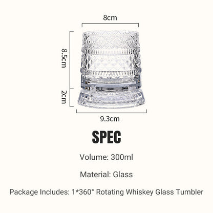 WhiskeyFlow – Kristall-Bourbon-Degustationsglas mit Drehfunktion