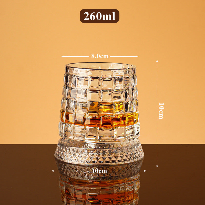 WhiskeyFlow – Kristall-Bourbon-Degustationsglas mit Drehfunktion