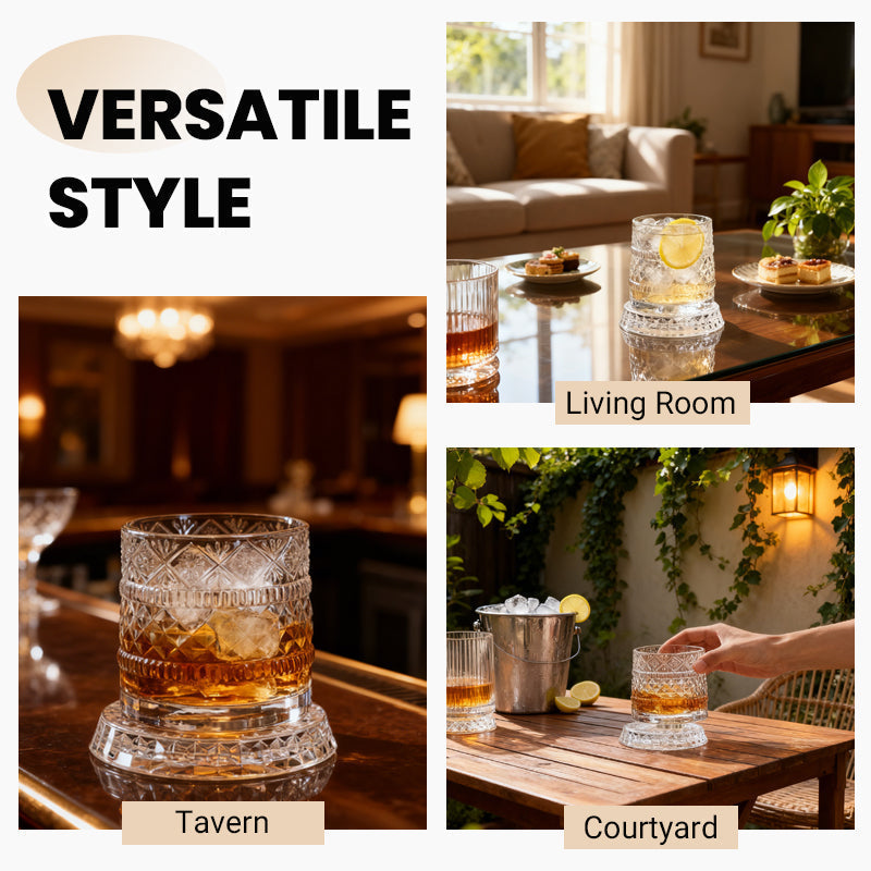 WhiskeyFlow – Kristall-Bourbon-Degustationsglas mit Drehfunktion