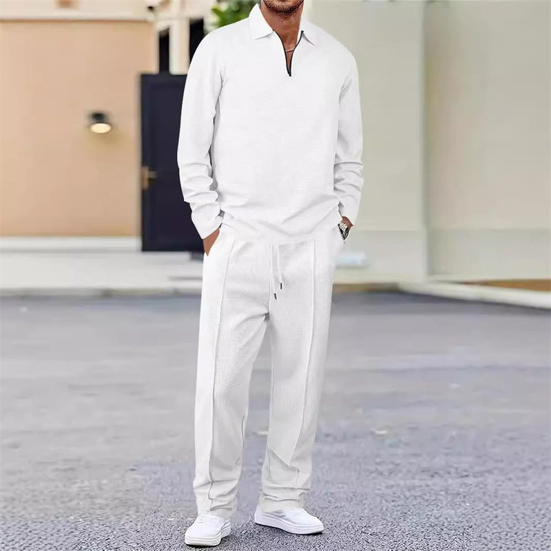 UrbanEase – Conjunto de descanso para hombre en tejido tipo gofre transpirable