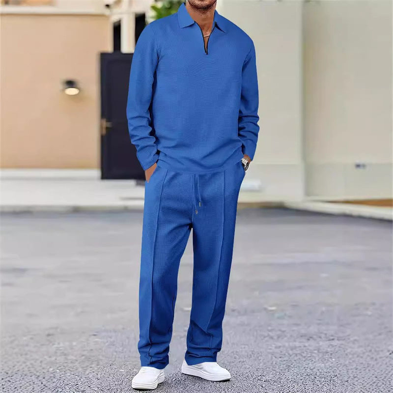 UrbanEase – Conjunto de descanso para hombre en tejido tipo gofre transpirable