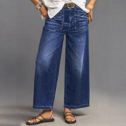 SculptFit – Jeans de pierna ancha con control de abdomen