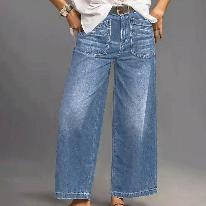 SculptFit – Jeans de pierna ancha con control de abdomen