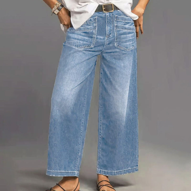 SculptFit – Jeans de pierna ancha con control de abdomen