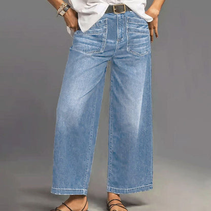 SculptFit – Jeans de pierna ancha con control de abdomen