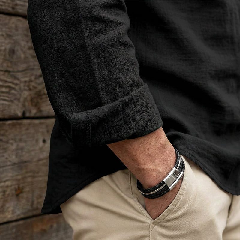ClassicTie – Camisa abotonada de cuello mao moderna para hombre