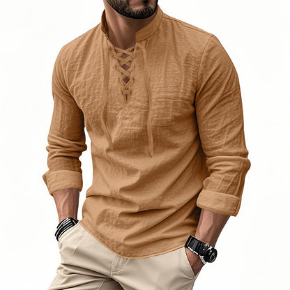ClassicTie – Camisa abotonada de cuello mao moderna para hombre