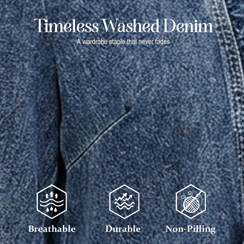 DenimLuxe – Chaqueta de mezclilla con ribete de volantes para mujer
