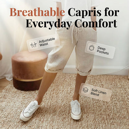 Florel – Atmungsaktive Caprihose mit Kordelzug