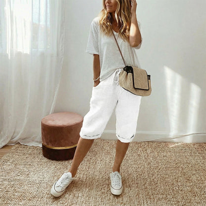 Florel – Atmungsaktive Caprihose mit Kordelzug