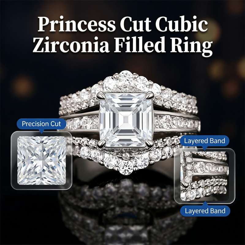 EverShine – Ring mit funkelndem Zirkonia im Prinzessschliff
