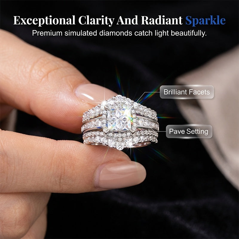 EverShine – Ring mit funkelndem Zirkonia im Prinzessschliff