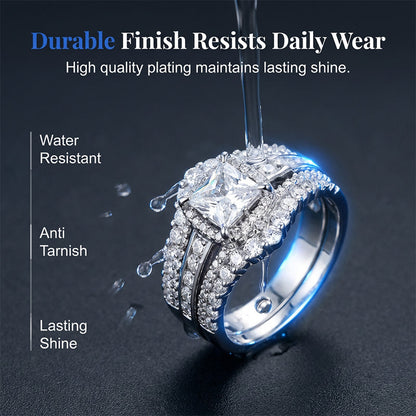 EverShine – Ring mit funkelndem Zirkonia im Prinzessschliff