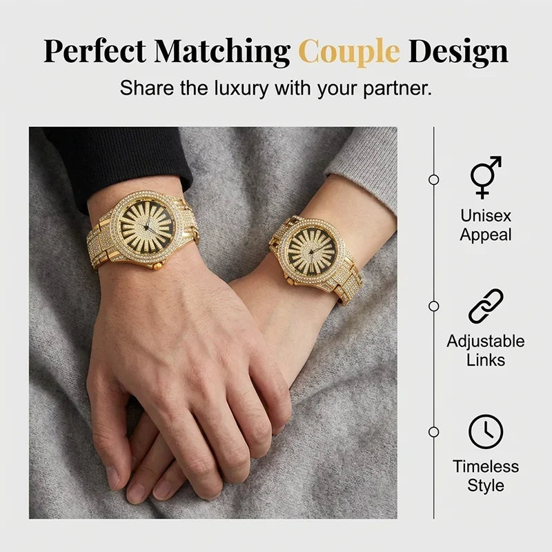 CrownElite – Luxuri öse rotierende Uhr im Diamant-Design