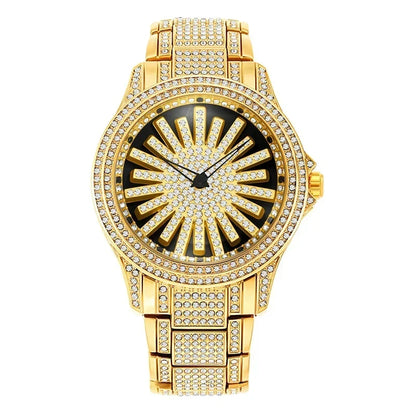 CrownElite – Luxuri öse rotierende Uhr im Diamant-Design
