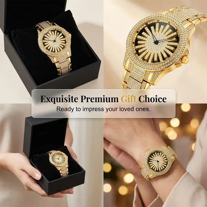 CrownElite – Luxuri öse rotierende Uhr im Diamant-Design