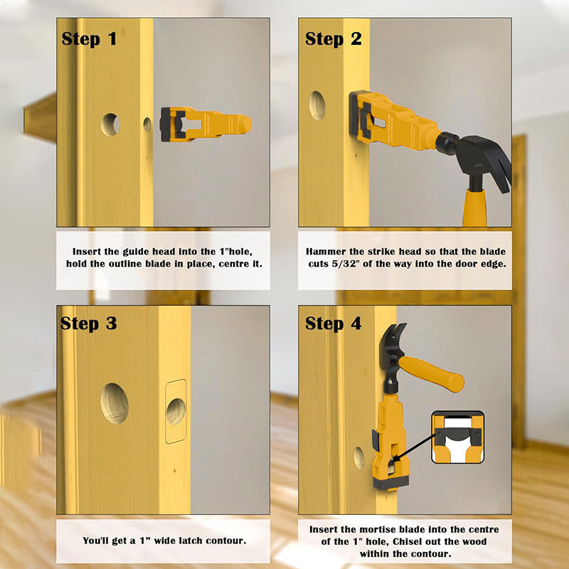 PrecisionCut X – Guía de mortaja para pestillos de puertas