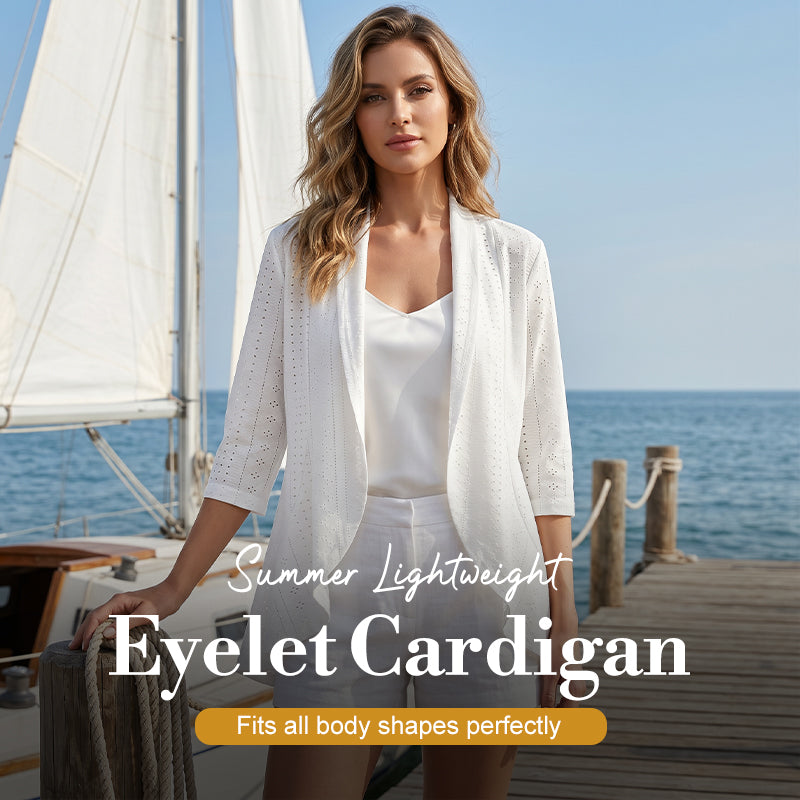 AiryChic – Cárdigan de verano transpirable con ojales
