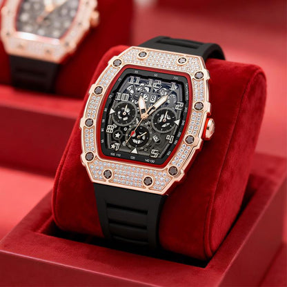 LuxeSpark – Reloj con incrustaciones de pedrería