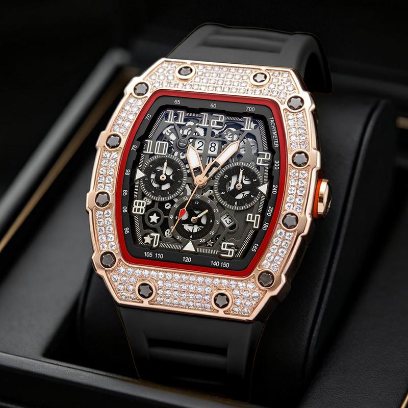 LuxeSpark – Reloj con incrustaciones de pedrería
