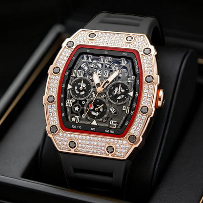 LuxeSpark – Reloj con incrustaciones de pedrería