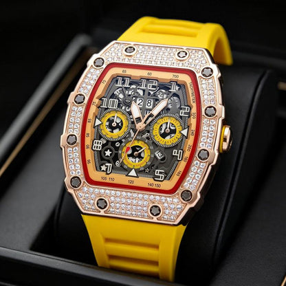 LuxeSpark – Reloj con incrustaciones de pedrería