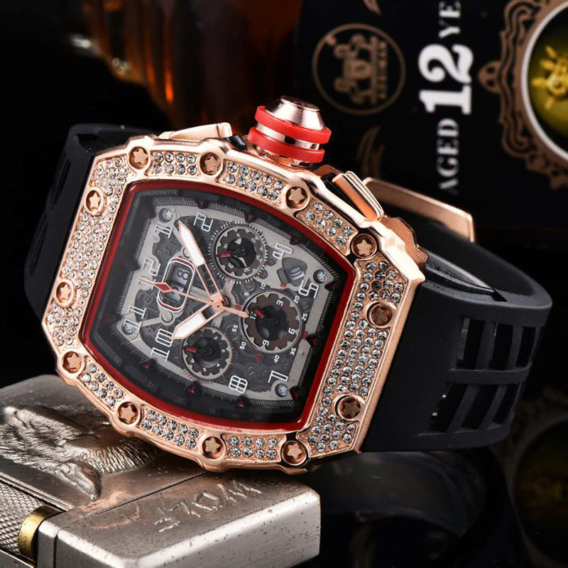 LuxeSpark – Reloj con incrustaciones de pedrería