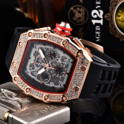 LuxeSpark – Reloj con incrustaciones de pedrería