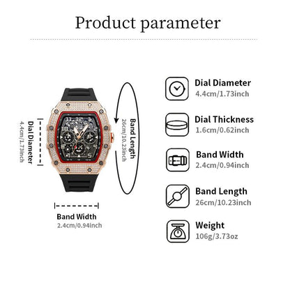 LuxeSpark – Reloj con incrustaciones de pedrería