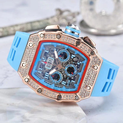 LuxeSpark – Reloj con incrustaciones de pedrería