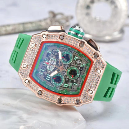 LuxeSpark – Reloj con incrustaciones de pedrería