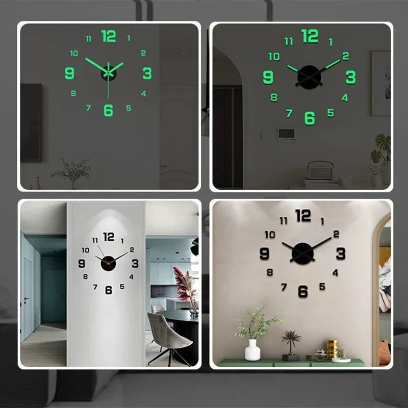 TimeVista – Juego de reloj de pared acrílico luminoso 3D