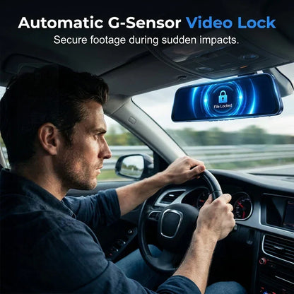 DriveGuard – Cámara de salpicadero con espejo retrovisor y doble lente