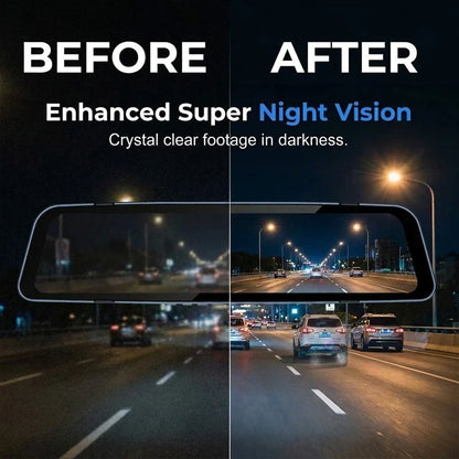 DriveGuard – Cámara de salpicadero con espejo retrovisor y doble lente