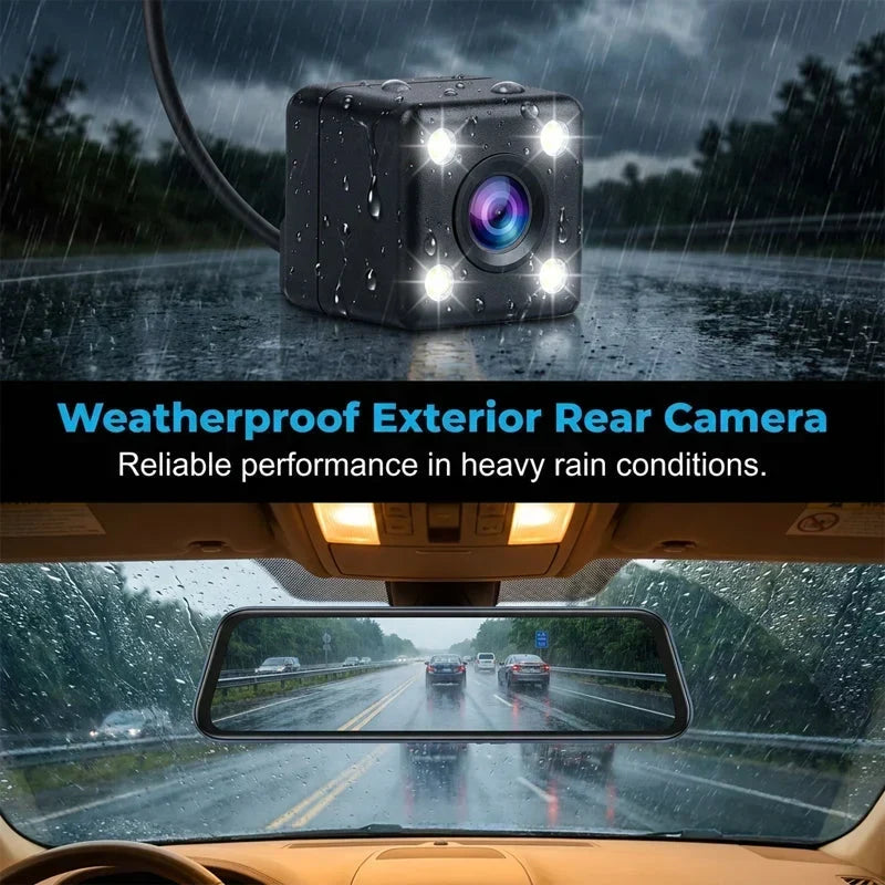 DriveGuard – Cámara de salpicadero con espejo retrovisor y doble lente