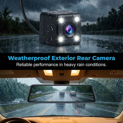 DriveGuard – Cámara de salpicadero con espejo retrovisor y doble lente