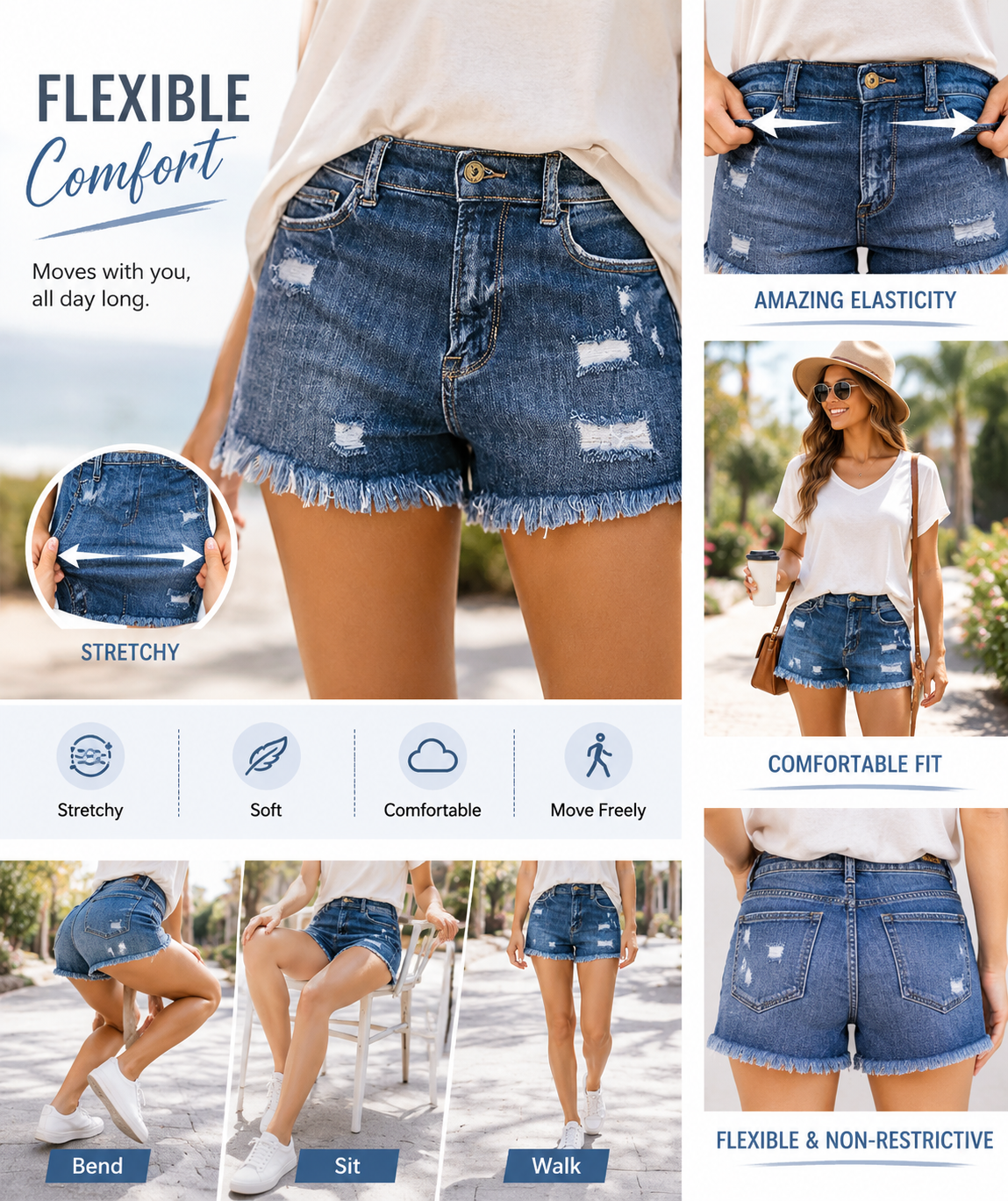 UrbanEase – Legere Damen-Jeansshorts