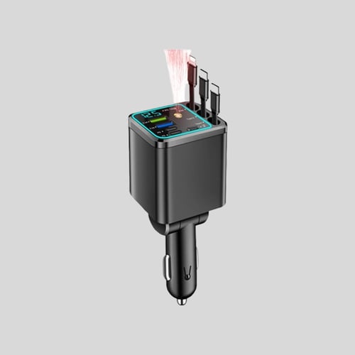 ChargeFlow Pro | Concentrador de energía retráctil 7 en 1 para coche