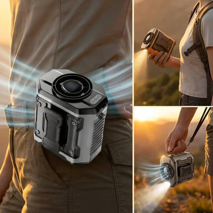 BreezeForce – Ventilador de cintura manos libres de primera calidad para refrigeración al aire libre