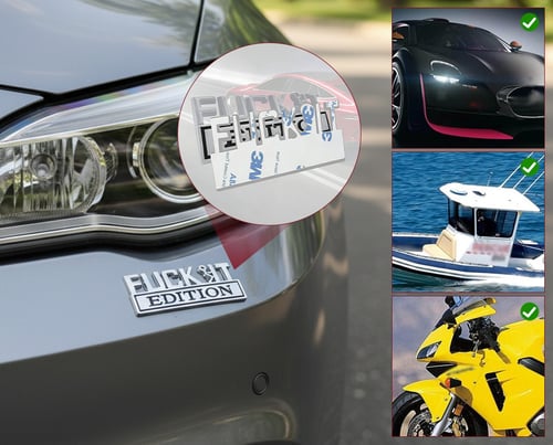 VibeMark – Emblema adhesivo 3D “Edición F* IT”