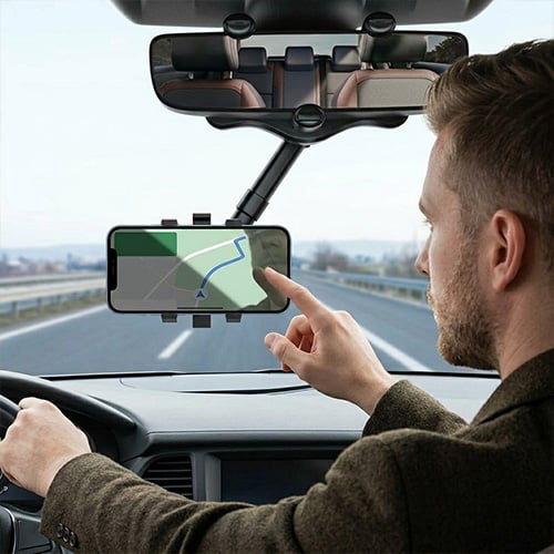 DriveView – Soporte de teléfono para espejo retrovisor 360°