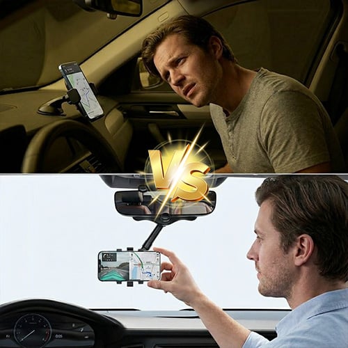DriveView – Soporte de teléfono para espejo retrovisor 360°