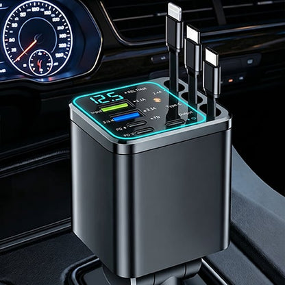 ChargeFlow Pro | Concentrador de energía retráctil 7 en 1 para coche