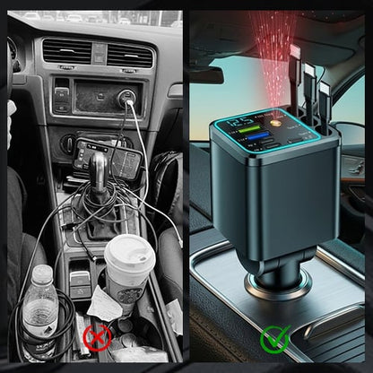 ChargeFlow Pro | Concentrador de energía retráctil 7 en 1 para coche